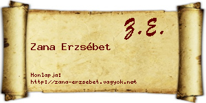 Zana Erzsébet névjegykártya